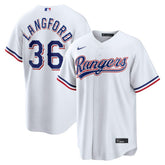 Wyatt Langford Texas Rangers Nike Home Replica Jersey - White - Nike Sale