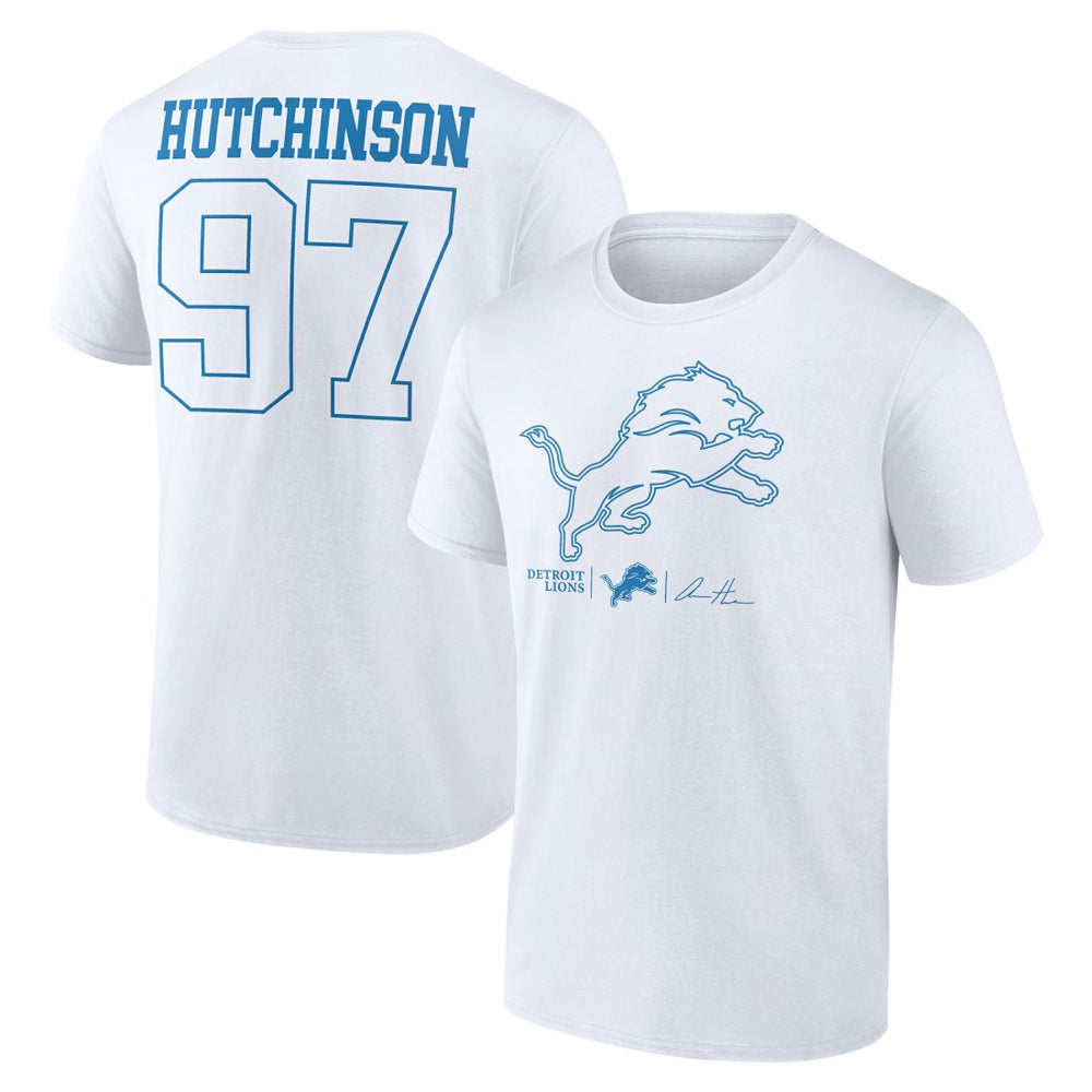 Aidan Hutchinson Detroit Lions Tonal Name & Number T-Shirt White