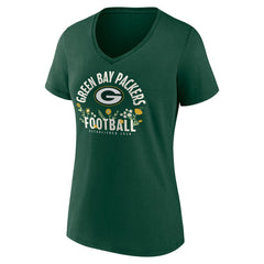 Jordan Love Green Bay Packers Women's Floral Name & Number V-Neck T-Shirt Green