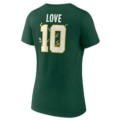Jordan Love Green Bay Packers Women's Floral Name & Number V-Neck T-Shirt Green