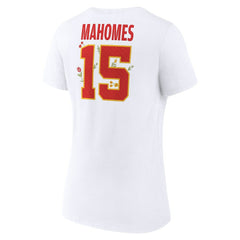 Patrick Mahomes Kansas City Chiefs Women's Floral Name & Number V-Neck T-Shirt White