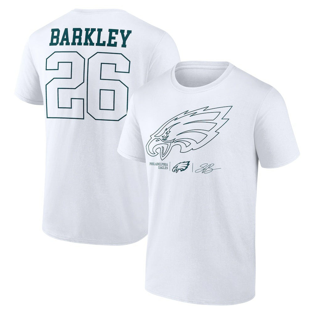 Saquon Barkley Philadelphia Eagles Tonal Name & Number T-Shirt White