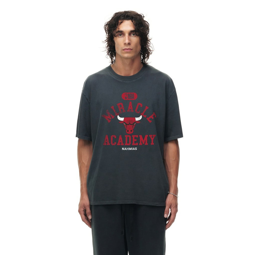 Chicago Bulls Unisex Miracle Academy x NBA Collection Vintage Boxy T-shirt Heather Black