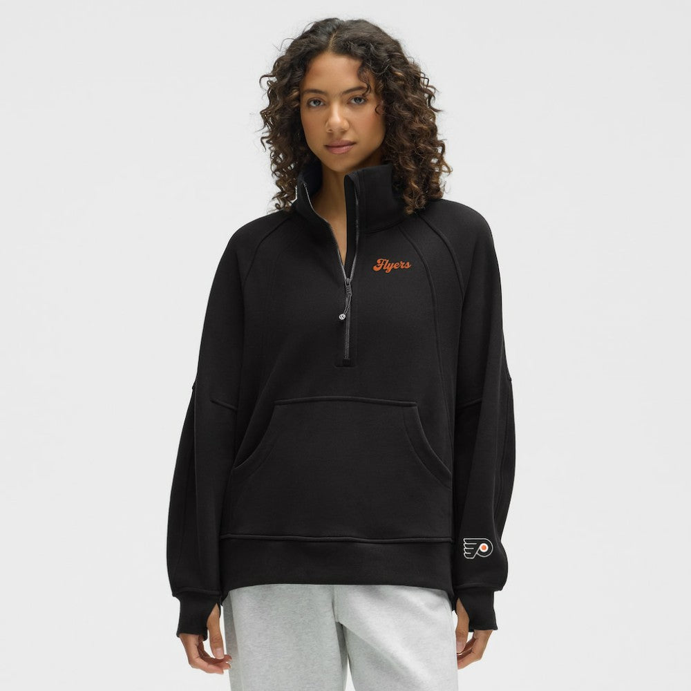 Philadelphia Flyers lululemon Women's Long Scuba Oversized Half-Zip Funnel Neck - Black - NHL 203201166