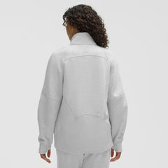 Edmonton Oilers lululemon Women's Long Scuba Oversized Half-Zip Funnel Neck - Heathered Core Ultra Light Grey - NHL 203201168
