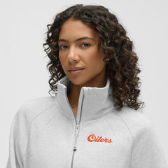 Edmonton Oilers lululemon Women's Long Scuba Oversized Half-Zip Funnel Neck - Heathered Core Ultra Light Grey - NHL 203201168