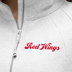 Detroit Red Wings lululemon Women's Long Scuba Oversized Half-Zip Funnel Neck - Heathered Core Ultra Light Grey - NHL 203201176