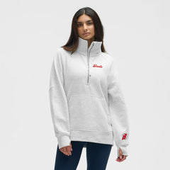 New Jersey Devils lululemon Women's Long Scuba Oversized Half-Zip Funnel Neck - Heathered Core Ultra Light Grey - NHL 203201177