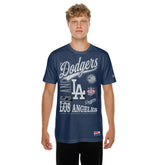 Los Angeles Dodgers New Era Oversized Throwback Distressed T-Shirt - Navy - New Era Discount