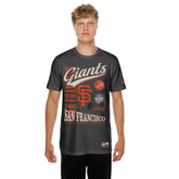 San Francisco Giants New Era Oversized Throwback Distressed T-Shirt - Black - New Era Discount
