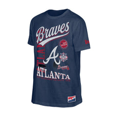 Atlanta Braves New Era Oversized Throwback Distressed T-Shirt - Navy - New Era on Sale