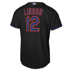 Francisco Lindor New York Mets Nike Youth Alternate Replica Jersey - Black - Nike Lifestyle