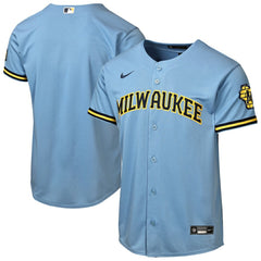 Milwaukee Brewers Nike Youth Road Stadium Jersey - Powder Blue - Nike Lifestyle