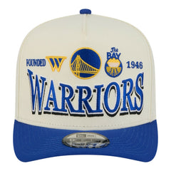 Golden State Warriors Stretched 2-Tone A-Frame 9FIFTY Adjustable Hat for sale Cream/Royal | New Era outlet