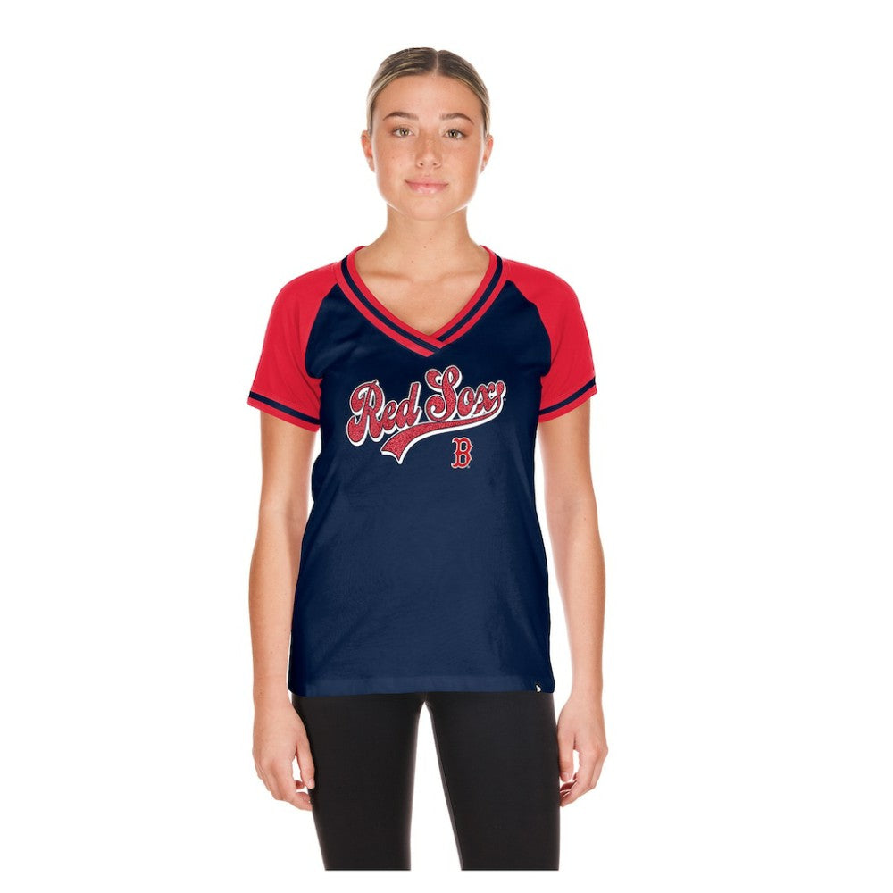 Boston Red Sox New Era Women's Gameday V-Neck T-Shirt - Navy - New Era Discount