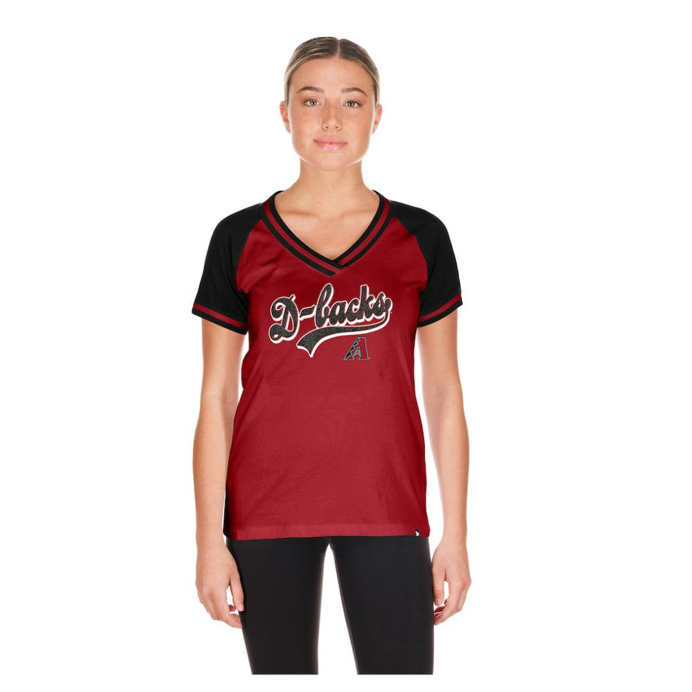 Arizona Diamondbacks New Era Women's Gameday V-Neck T-Shirt - Red - New Era Lifestyle