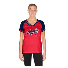 Los Angeles Angels New Era Women's Gameday V-Neck T-Shirt - Red - New Era Online