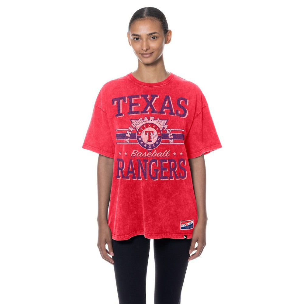 Texas Rangers New Era Women's Oversized Boyfriend T-Shirt - Red - New Era Sale
