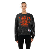San Francisco Giants New Era Women's Throwback Oversized Boxy Sweatshirt - Black - New Era on Sale