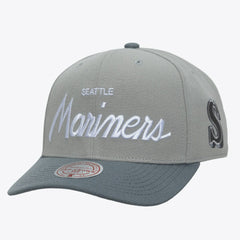 Seattle Mariners Mitchell & Ness Cooperstown Thunderstorm Head Coach Pro-Crown Adjustable Hat - Gray - Mitchell & Ness Lifestyle