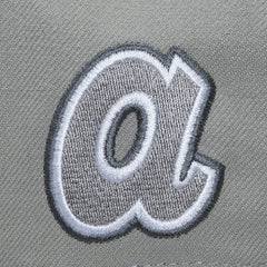 Atlanta Braves Mitchell & Ness Cooperstown Thunderstorm Head Coach Pro-Crown Adjustable Hat - Gray - Mitchell & Ness Discount