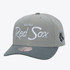 Boston Red Sox Mitchell & Ness Thunderstorm Head Coach Pro-Crown Adjustable Hat - Gray - Mitchell & Ness Lifestyle