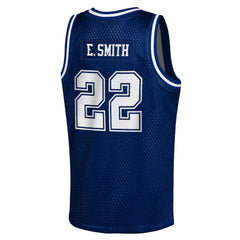 Mitchell & Ness Emmitt Smith Dallas Cowboys Youth Retired Player NFL Basketball Fashion Jersey Navy