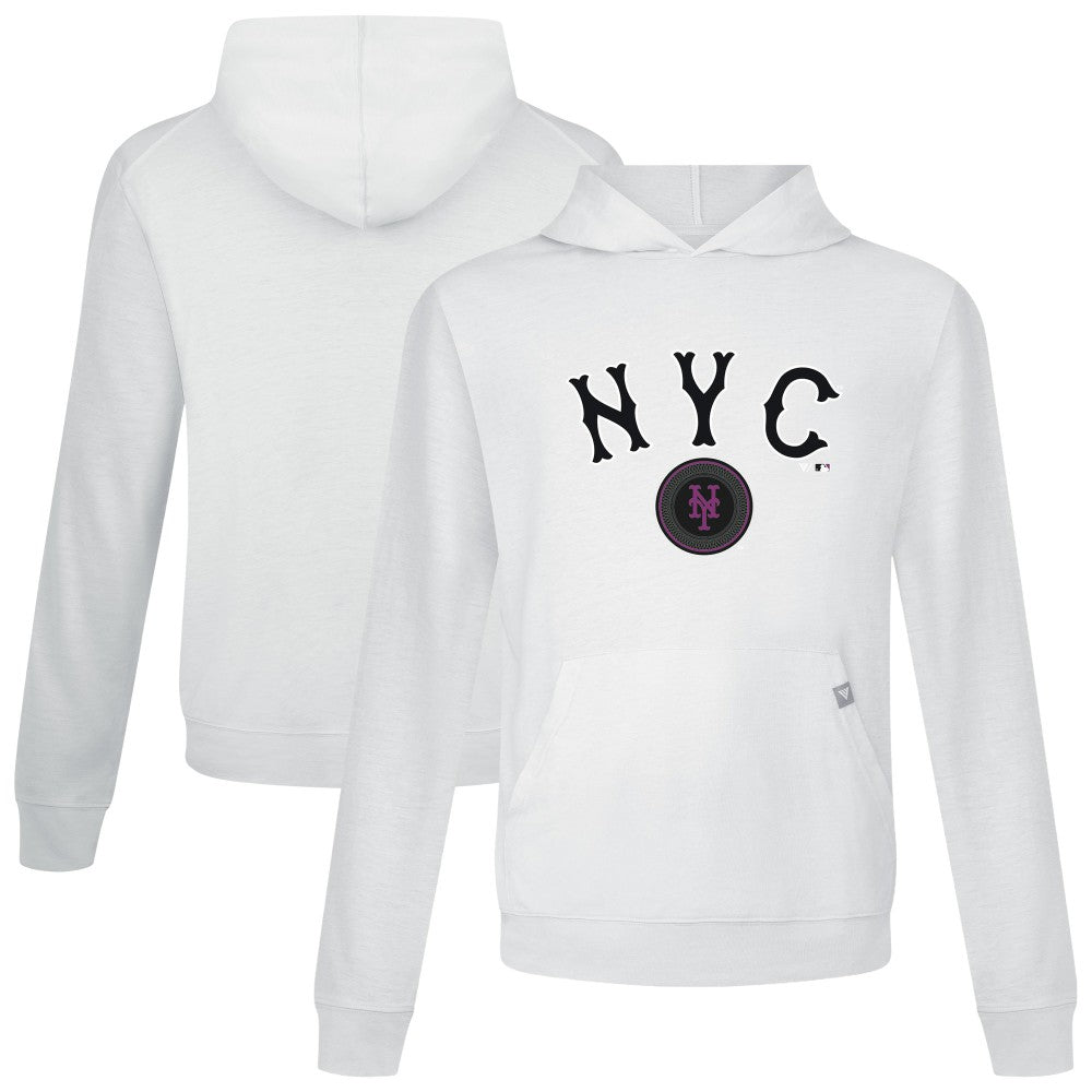 New York Mets Levelwear City Connect Relay Back Splash Pullover Hoodie - White - MLB Online