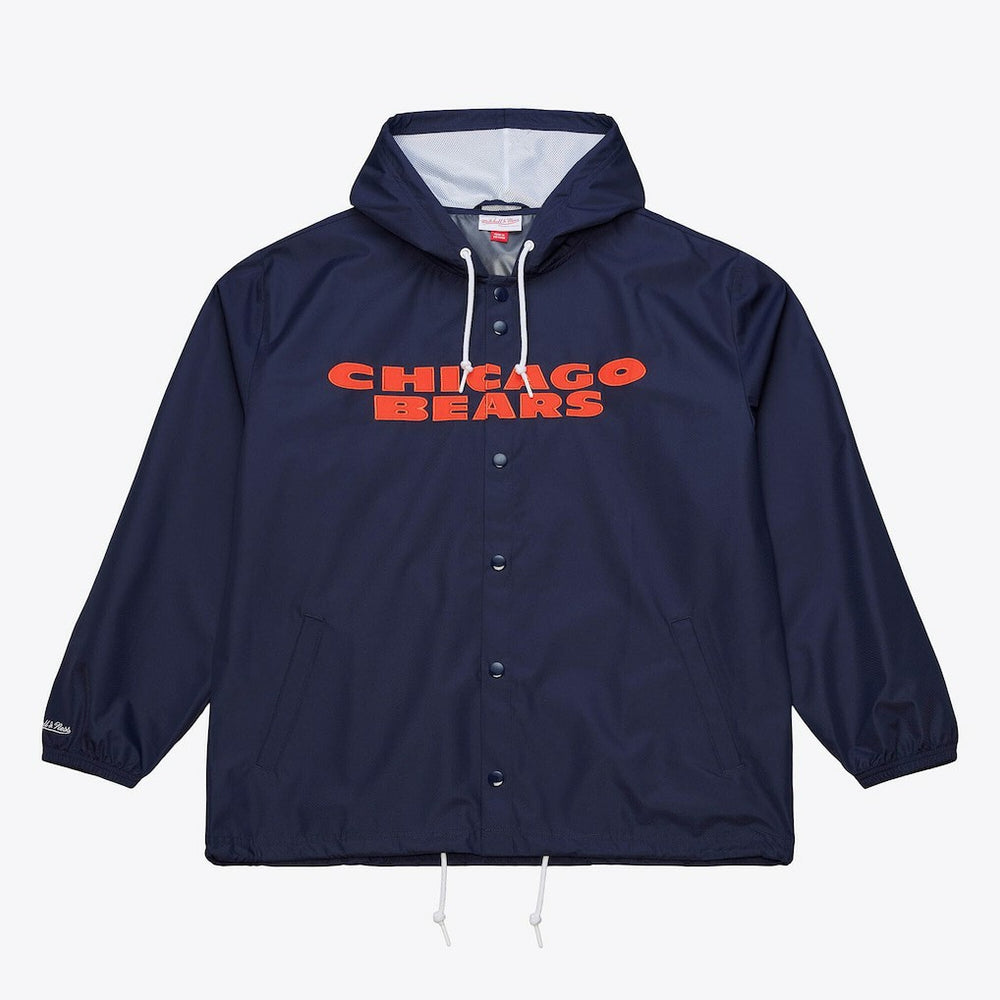 Mitchell & Ness Chicago Bears Coaches Full-Snap Hooded Windbreaker Jacket Navy