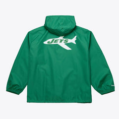 Mitchell & Ness New York Jets Coaches Full-Snap Hooded Windbreaker Jacket Green