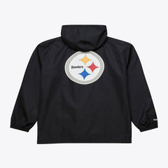 Mitchell & Ness Pittsburgh Steelers Coaches Full-Snap Hooded Windbreaker Jacket Black