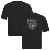Minnesota Twins Levelwear Oversized Luxe Signature Knit Buckler T-Shirt - Black - MLB Sale