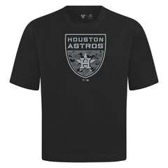 Houston Astros Levelwear Oversized Luxe Signature Knit Buckler T-Shirt - Black - MLB Sale