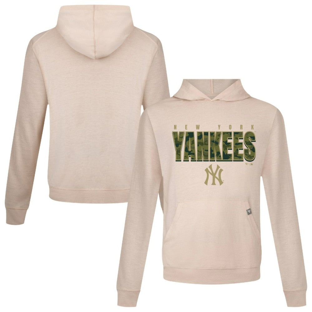 New York Yankees Levelwear Relay Protect Pullover Hoodie - Khaki - MLB Lifestyle