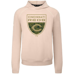 Cincinnati Reds Levelwear Mandate Buckler Tri-Blend Pullover Hoodie - Khaki - MLB Online
