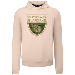 Cleveland Guardians Levelwear Mandate Buckler Tri-Blend Pullover Hoodie - Khaki - MLB Lifestyle
