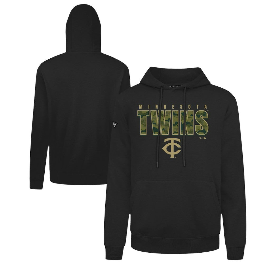 Minnesota Twins Levelwear Podium Protect Pullover Hoodie - Black - MLB Discount