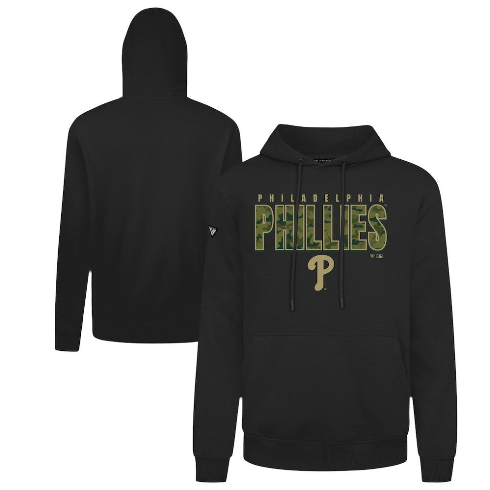 Philadelphia Phillies Levelwear Podium Protect Pullover Hoodie - Black - MLB Lifestyle