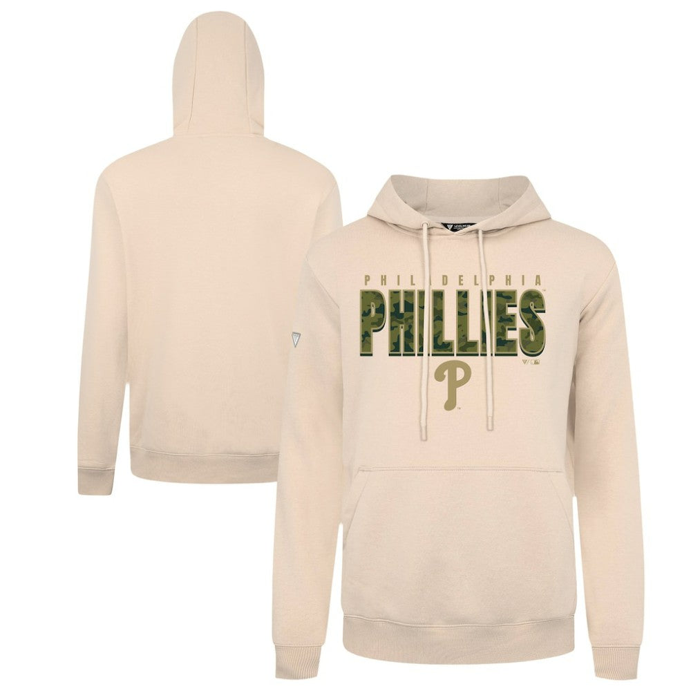 Philadelphia Phillies Levelwear Podium Protect Pullover Hoodie - Khaki - MLB Discount