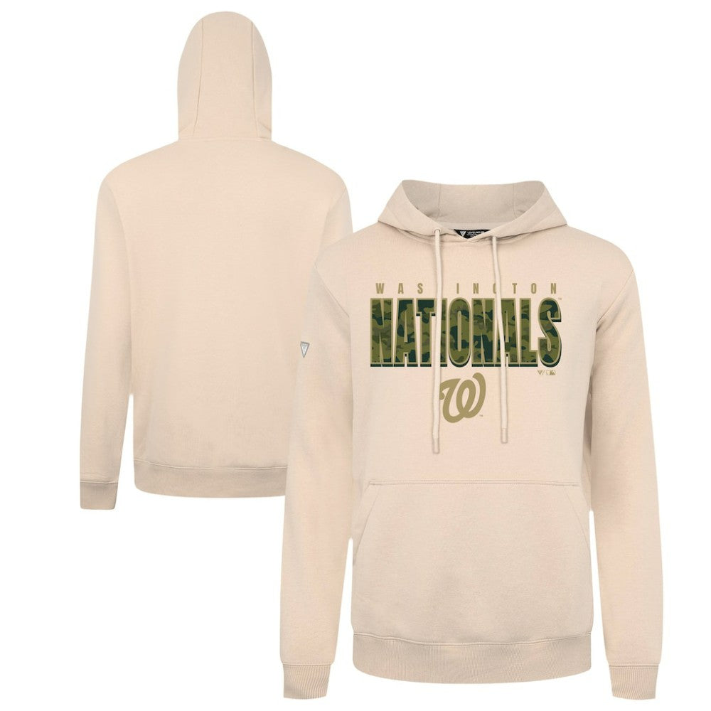 Washington Nationals Levelwear Podium Protect Pullover Hoodie - Khaki - MLB Lifestyle