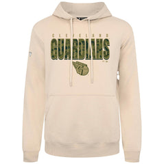 Cleveland Guardians Levelwear Podium Protect Pullover Hoodie - Khaki - MLB Lifestyle