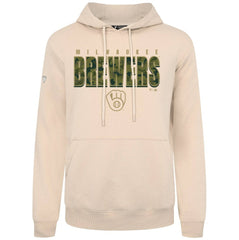 Milwaukee Brewers Levelwear Podium Protect Pullover Hoodie - Khaki - MLB on Sale