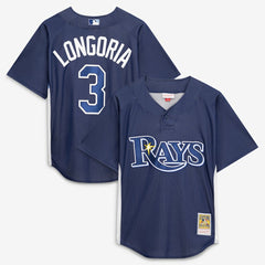 Evan Longoria Tampa Bay Rays Mitchell & Ness Authentic Batting Practice Jersey - Navy - Mitchell & Ness Online