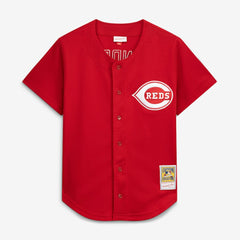 Deion Sanders Cincinnati Reds Mitchell & Ness Cooperstown Mesh Batting Practice Button-Up Jersey - Red - Mitchell & Ness on Sale