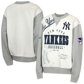 New York Yankees Outerstuff Youth Big League Power Hit Fleece Sweatshirt - Cream/Gray - MLB Discount