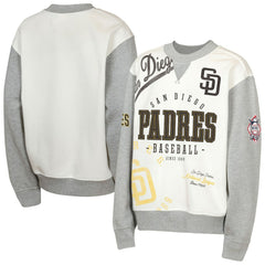 San Diego Padres Outerstuff Youth Big League Power Hit Fleece Sweatshirt - Cream/Gray - MLB on Sale