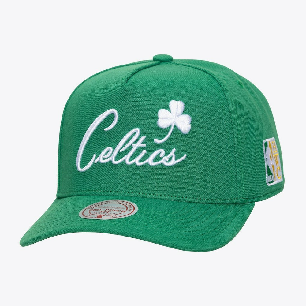 Boston Celtics Legendary Home Pro Pinch Snapback Hat Kelly Green | Mitchell & Ness online