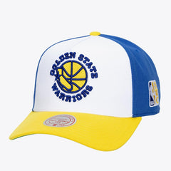 Golden State Warriors Legendary Home Pro Pinch Snapback Hat for sale White | Mitchell & Ness
