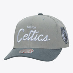 Boston Celtics Thunderstorm Head Coach Pro Crown Snapback Hat Gray | Mitchell & Ness US