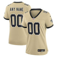 Nike New Orleans Saints Women's Gameday Golds Alternate Custom Game Jersey Gold